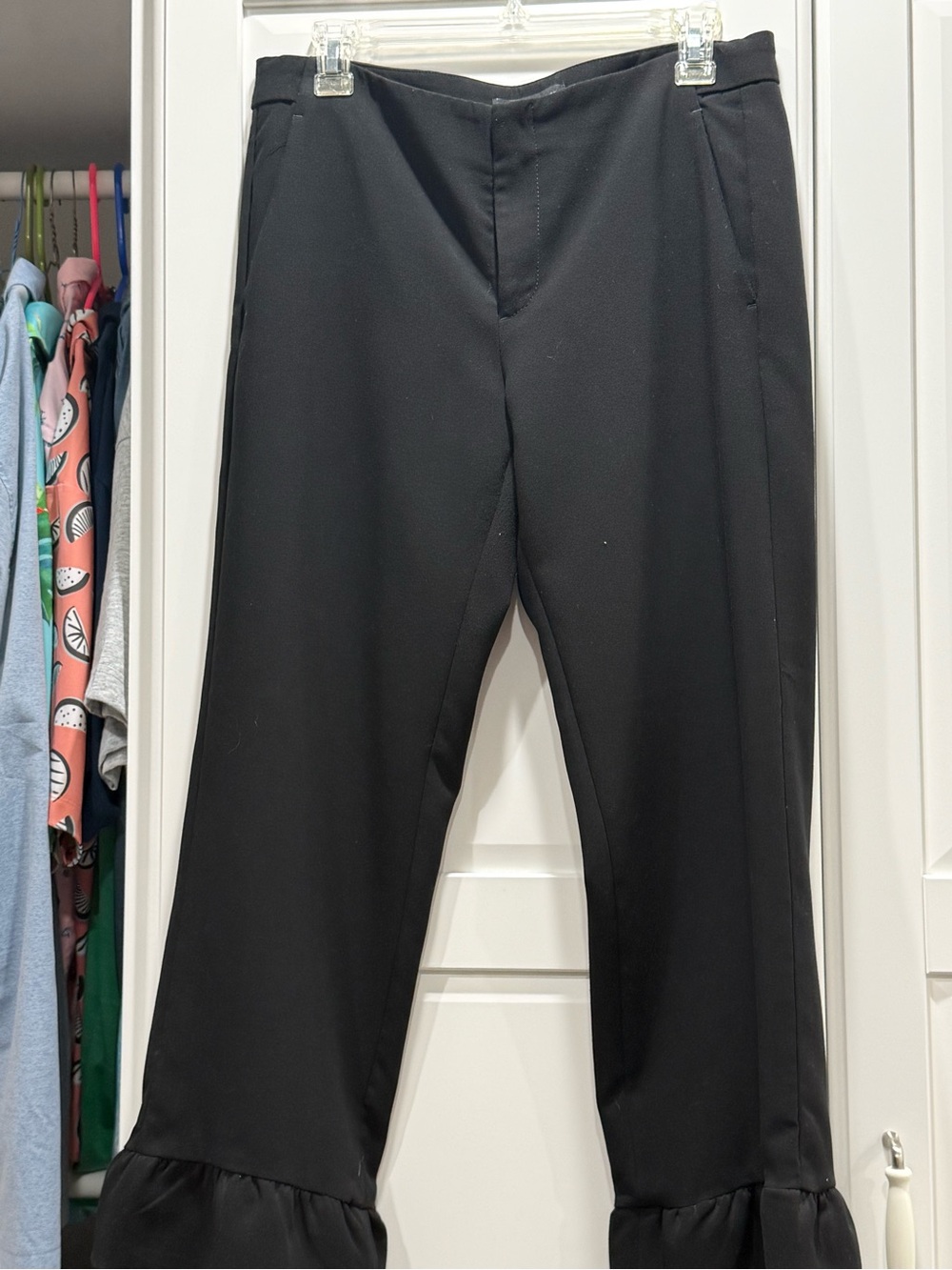 Banana Republic Black Dress Pants Ruffle Hem